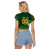 Custom Women’s Cricket Guyana Floral Series Raglan Cropped T Shirt Victoria Amazonica Giant Water Lily