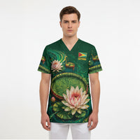 Custom Women’s Cricket Guyana Floral Series Scrub Top Victoria Amazonica Giant Water Lily