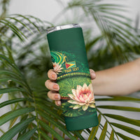 Custom Women’s Cricket Guyana Floral Series Skinny Tumbler Victoria Amazonica Giant Water Lily