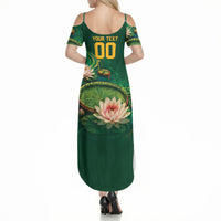 Custom Women’s Cricket Guyana Floral Series Summer Maxi Dress Victoria Amazonica Giant Water Lily
