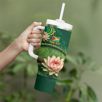 Custom Women’s Cricket Guyana Floral Series Tumbler With Handle Victoria Amazonica Giant Water Lily