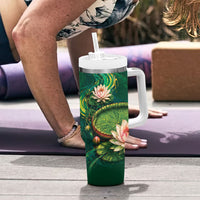 Custom Women’s Cricket Guyana Floral Series Tumbler With Handle Victoria Amazonica Giant Water Lily