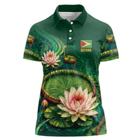 Custom Women’s Cricket Guyana Floral Series Women Polo Shirt Victoria Amazonica Giant Water Lily