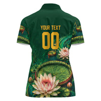 Custom Women’s Cricket Guyana Floral Series Women Polo Shirt Victoria Amazonica Giant Water Lily