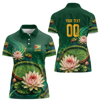 Custom Women’s Cricket Guyana Floral Series Women Polo Shirt Victoria Amazonica Giant Water Lily