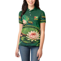 Custom Women’s Cricket Guyana Floral Series Women Polo Shirt Victoria Amazonica Giant Water Lily