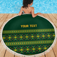 Custom Women’s Cricket Guyana Floral Series Beach Blanket Rainforest Floral Geometry Motif