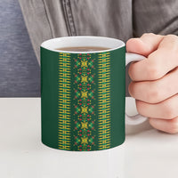 Custom Women’s Cricket Guyana Floral Series Ceramic Mug Rainforest Floral Geometry Motif
