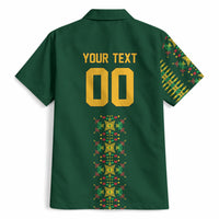 Custom Women’s Cricket Guyana Floral Series Hawaiian Shirt Rainforest Floral Geometry Motif