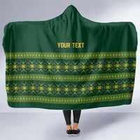 Custom Women’s Cricket Guyana Floral Series Hooded Blanket Rainforest Floral Geometry Motif