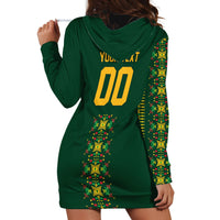 Custom Women’s Cricket Guyana Floral Series Hoodie Dress Rainforest Floral Geometry Motif