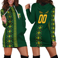 Custom Women’s Cricket Guyana Floral Series Hoodie Dress Rainforest Floral Geometry Motif
