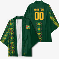 Custom Women’s Cricket Guyana Floral Series Kimono Rainforest Floral Geometry Motif