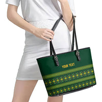 Custom Women’s Cricket Guyana Floral Series Leather Tote Bag Rainforest Floral Geometry Motif