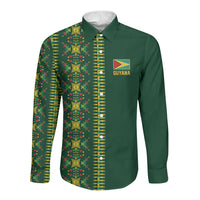 Custom Women’s Cricket Guyana Floral Series Long Sleeve Button Shirt Rainforest Floral Geometry Motif