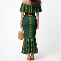 Custom Women’s Cricket Guyana Floral Series Mermaid Dress Rainforest Floral Geometry Motif