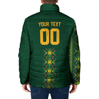 Custom Women’s Cricket Guyana Floral Series Padded Jacket Rainforest Floral Geometry Motif