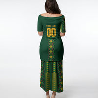 Custom Women’s Cricket Guyana Floral Series Puletasi Rainforest Floral Geometry Motif