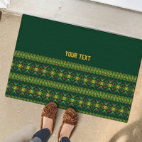 Custom Women’s Cricket Guyana Floral Series Rubber Doormat Rainforest Floral Geometry Motif