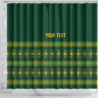 Custom Women’s Cricket Guyana Floral Series Shower Curtain Rainforest Floral Geometry Motif