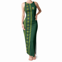 Custom Women’s Cricket Guyana Floral Series Tank Maxi Dress Rainforest Floral Geometry Motif
