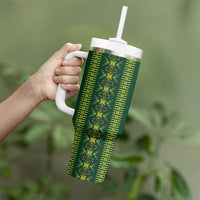 Custom Women’s Cricket Guyana Floral Series Tumbler With Handle Rainforest Floral Geometry Motif