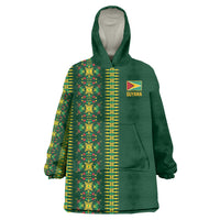 Custom Women’s Cricket Guyana Floral Series Wearable Blanket Hoodie Rainforest Floral Geometry Motif