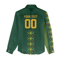 Custom Women’s Cricket Guyana Floral Series Women Casual Shirt Rainforest Floral Geometry Motif