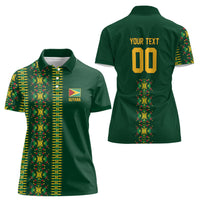 Custom Women’s Cricket Guyana Floral Series Women Polo Shirt Rainforest Floral Geometry Motif