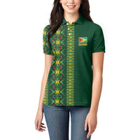 Custom Women’s Cricket Guyana Floral Series Women Polo Shirt Rainforest Floral Geometry Motif