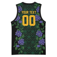 Custom Women’s Cricket Jamaica Floral Series Basketball Jersey Lignum Vitae Hummingbirds Geometric Ethnic