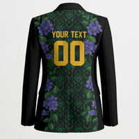 Custom Women’s Cricket Jamaica Floral Series Blazer Lignum Vitae Hummingbirds Geometric Ethnic