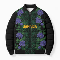 Custom Women’s Cricket Jamaica Floral Series Bomber Puffer Jacket Lignum Vitae Hummingbirds Geometric Ethnic
