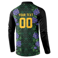 Custom Women’s Cricket Jamaica Floral Series Button Sweatshirt Lignum Vitae Hummingbirds Geometric Ethnic