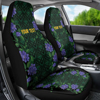 Custom Women’s Cricket Jamaica Floral Series Car Seat Cover Lignum Vitae Hummingbirds Geometric Ethnic
