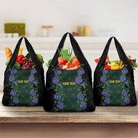 Custom Women’s Cricket Jamaica Floral Series Grocery Bag Lignum Vitae Hummingbirds Geometric Ethnic