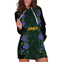 Custom Women’s Cricket Jamaica Floral Series Hoodie Dress Lignum Vitae Hummingbirds Geometric Ethnic