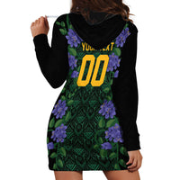 Custom Women’s Cricket Jamaica Floral Series Hoodie Dress Lignum Vitae Hummingbirds Geometric Ethnic