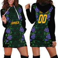 Custom Women’s Cricket Jamaica Floral Series Hoodie Dress Lignum Vitae Hummingbirds Geometric Ethnic