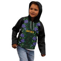 Custom Women’s Cricket Jamaica Floral Series Kid Hoodie Lignum Vitae Hummingbirds Geometric Ethnic
