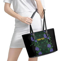 Custom Women’s Cricket Jamaica Floral Series Leather Tote Bag Lignum Vitae Hummingbirds Geometric Ethnic