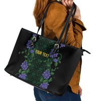 Custom Women’s Cricket Jamaica Floral Series Leather Tote Bag Lignum Vitae Hummingbirds Geometric Ethnic