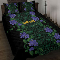 Custom Women’s Cricket Jamaica Floral Series Quilt Bed Set Lignum Vitae Hummingbirds Geometric Ethnic