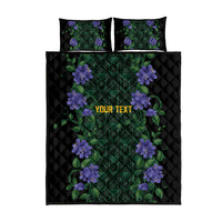 Custom Women’s Cricket Jamaica Floral Series Quilt Bed Set Lignum Vitae Hummingbirds Geometric Ethnic