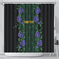 Custom Women’s Cricket Jamaica Floral Series Shower Curtain Lignum Vitae Hummingbirds Geometric Ethnic