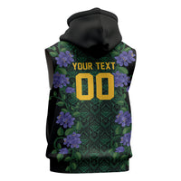 Custom Women’s Cricket Jamaica Floral Series Sleeveless Zip Hoodie Lignum Vitae Hummingbirds Geometric Ethnic