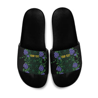 Custom Women’s Cricket Jamaica Floral Series Slide Sandals Lignum Vitae Hummingbirds Geometric Ethnic