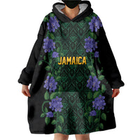 Custom Women’s Cricket Jamaica Floral Series Wearable Blanket Hoodie Lignum Vitae Hummingbirds Geometric Ethnic