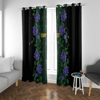 Custom Women’s Cricket Jamaica Floral Series Window Curtain Lignum Vitae Hummingbirds Geometric Ethnic