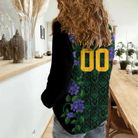 Custom Women’s Cricket Jamaica Floral Series Women Casual Shirt Lignum Vitae Hummingbirds Geometric Ethnic